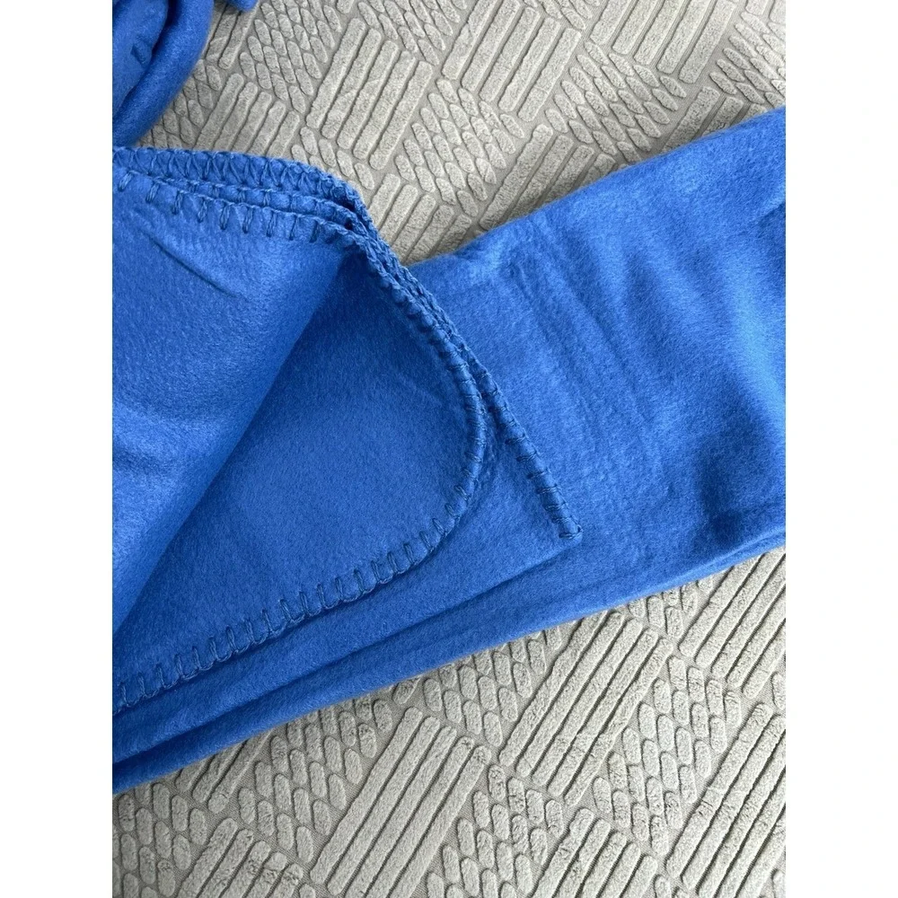 Unbranded Fleece Throw Blanket Lot 6pc 63x46 Blue Soft Whipstitch Event‎ Bulk